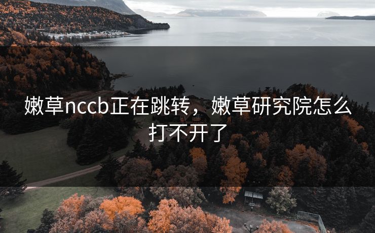 嫩草nccb正在跳转，嫩草研究院怎么打不开了